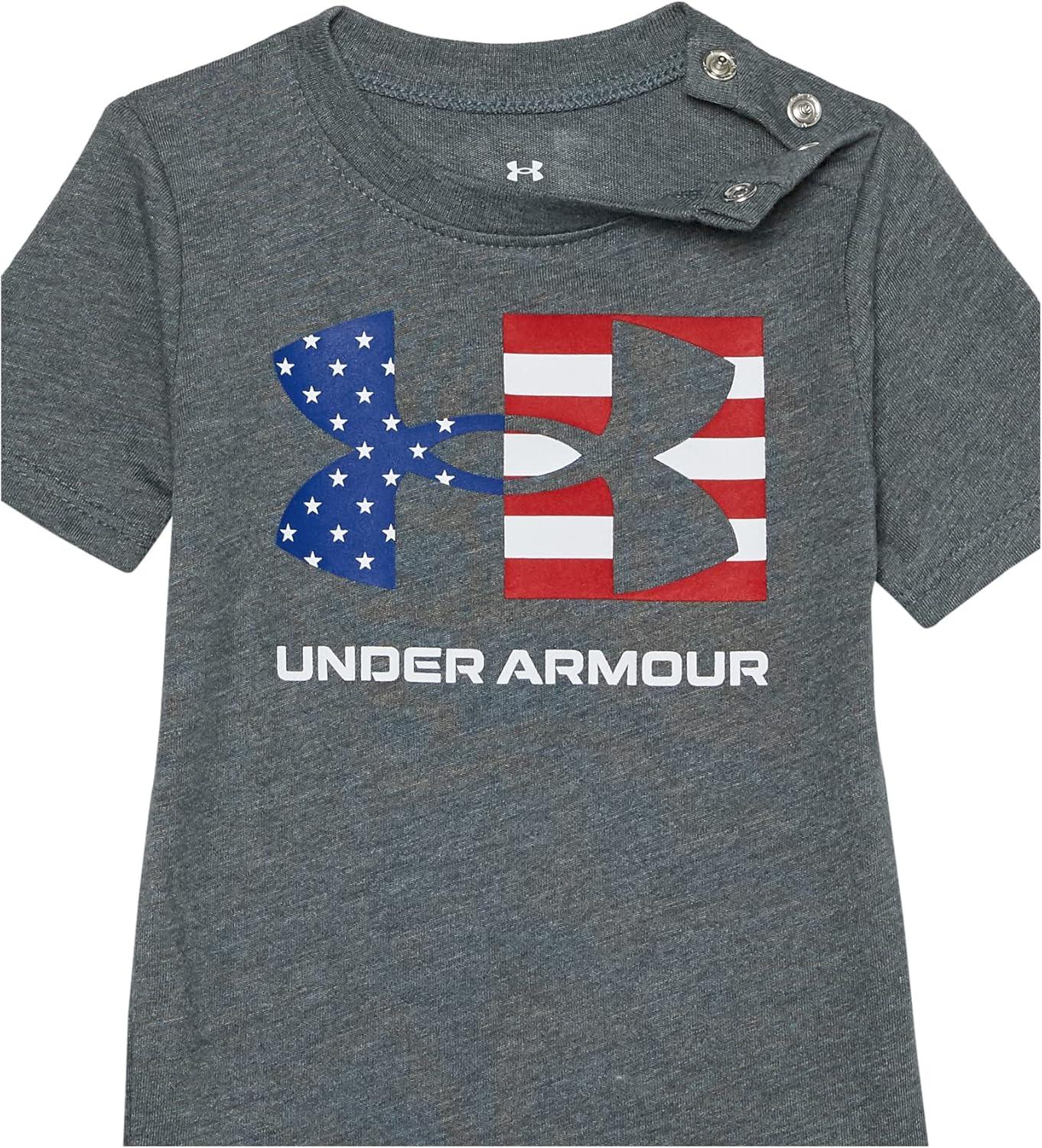 imageUnder Armour boys Outdoor Set Cohesive Pants Or Shorts ampamp TopPitch Gray Icon Flag