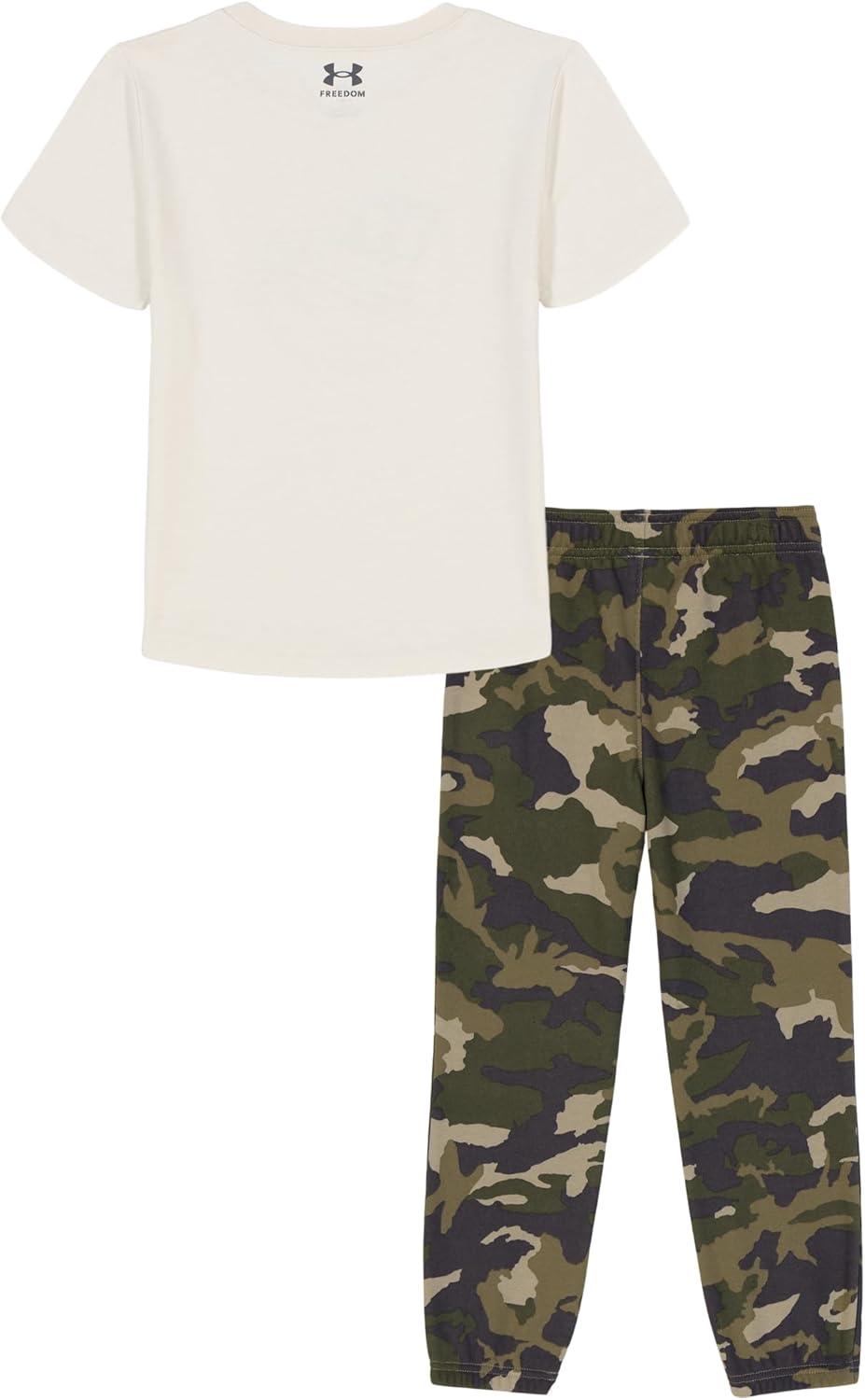 imageUnder Armour boys Short Sleeve Tee and Jogger SetSummit White Freedom Flag