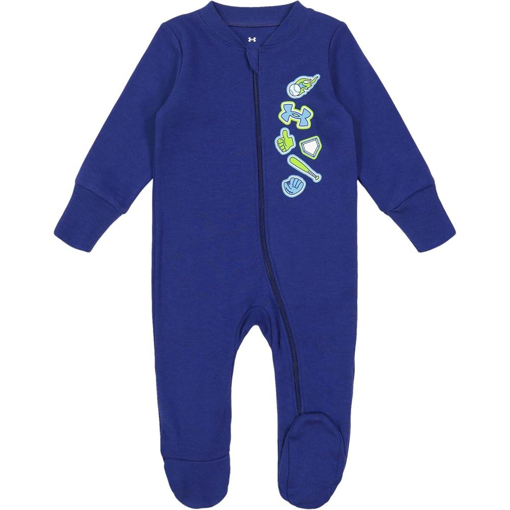imageUnder Armour Baby Boys Coverall Footie Zipup Closure Logo ampamp Printed DesignsSonar Blue Allsport