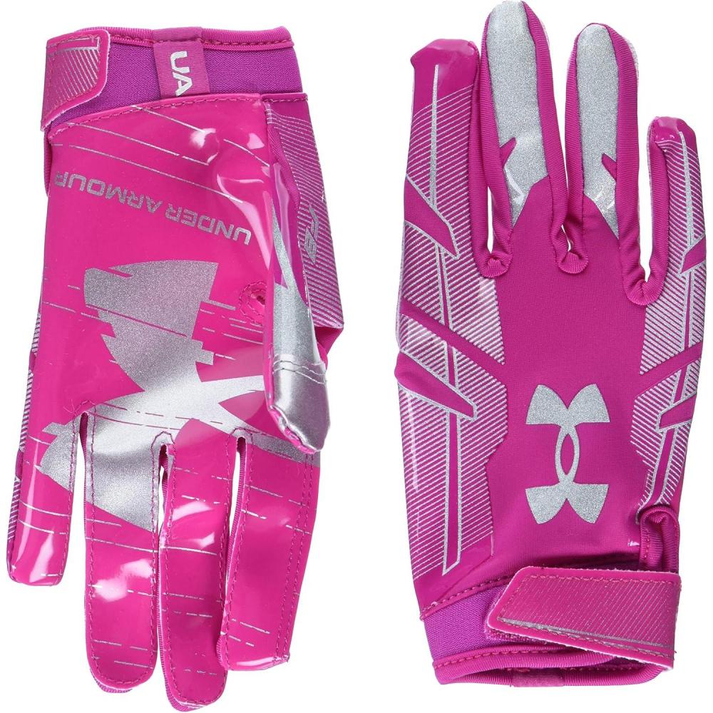 imageUnder Armour Boys F8 Football GlovesTropic Pink 654Metallic Silver