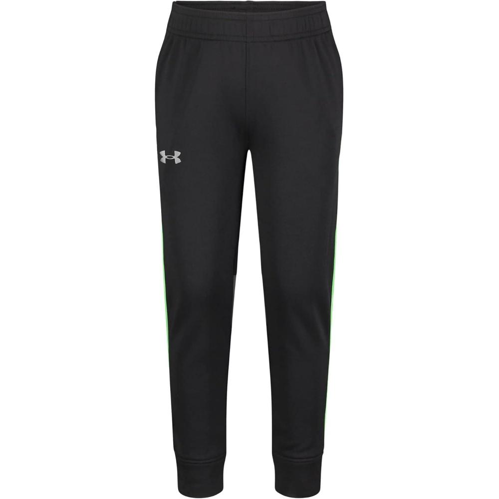 imageUnder Armour Boys Jogger Pull on Style Logo ampamp Printed DesignsBlackGreen Stripe