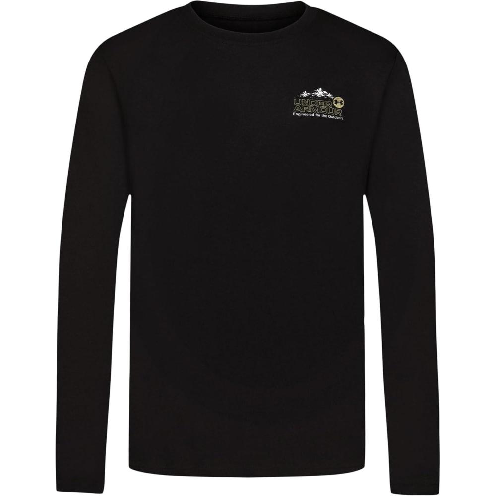 imageUnder Armour Boys Outdoor Long Sleeve Tee Stylish Crew Neckline Cute Full FitBlack