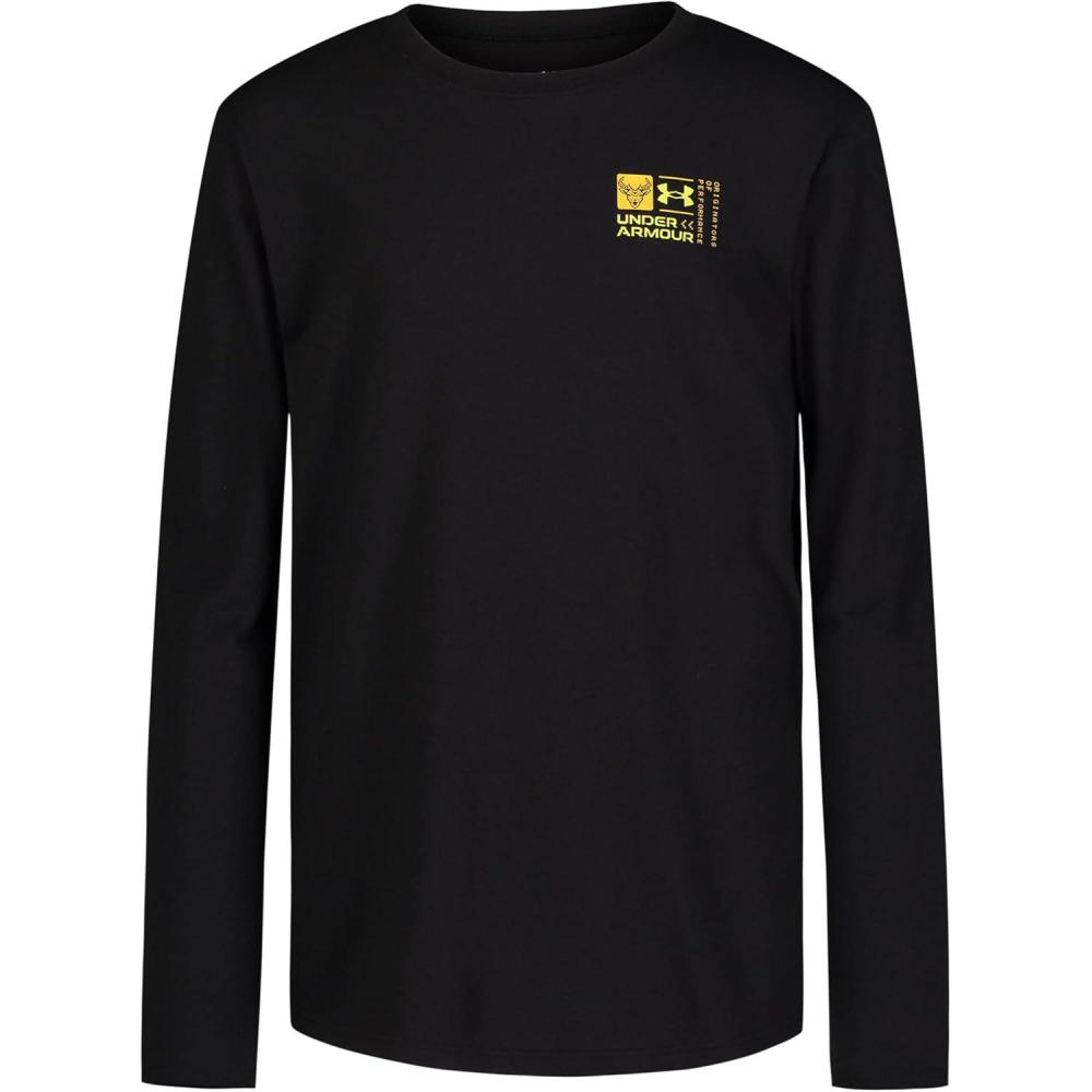 imageUnder Armour Boys Outdoor Long Sleeve Tee Stylish Crew Neckline Cute Full FitBlack Linux Elk