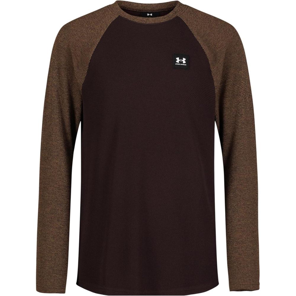 imageUnder Armour Boys Outdoor Long Sleeve Tee Stylish Crew Neckline Cute Full FitBrown Obsidian Thermal