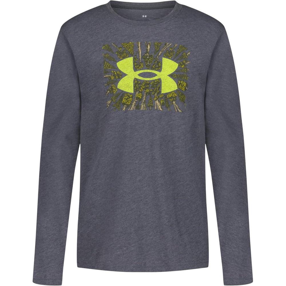 imageUnder Armour Boys Outdoor Long Sleeve Tee Stylish Crew Neckline Cute Full FitCastlerock Tree Graphic Print