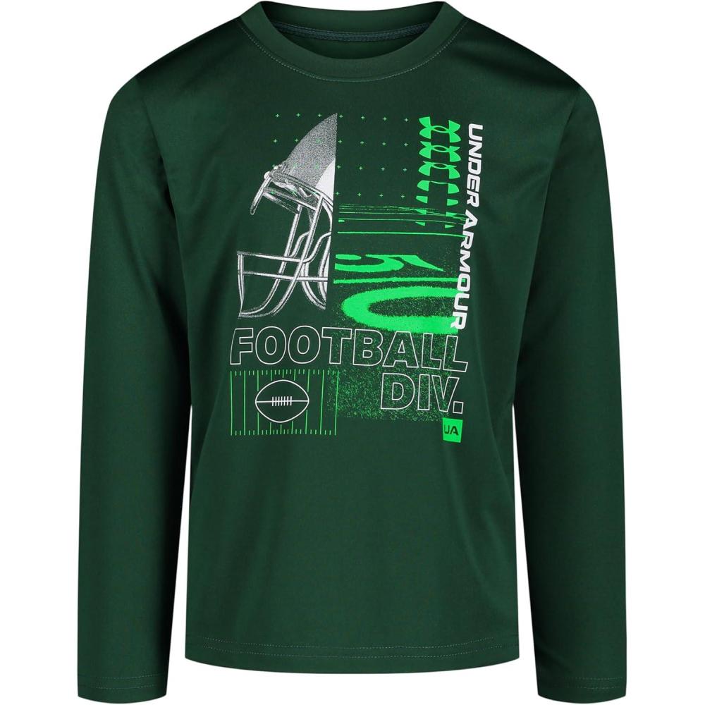 imageUnder Armour Boys Outdoor Long Sleeve Tee Stylish Crew Neckline Cute Full FitGreenwood