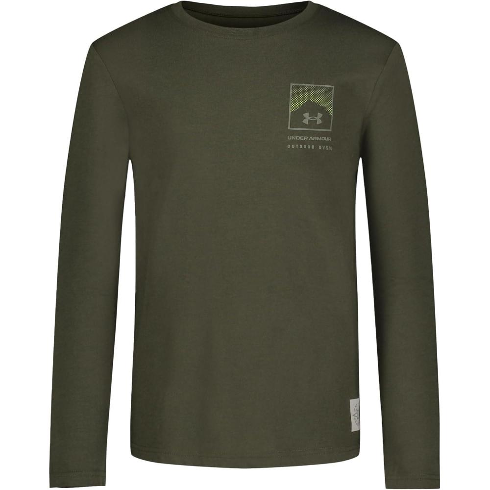 imageUnder Armour Boys Outdoor Long Sleeve Tee Stylish Crew Neckline Cute Full FitMarine Fog