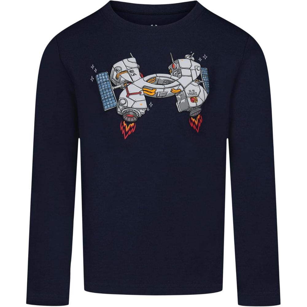 imageUnder Armour Boys Outdoor Long Sleeve Tee Stylish Crew Neckline Cute Full FitMidnight Navy