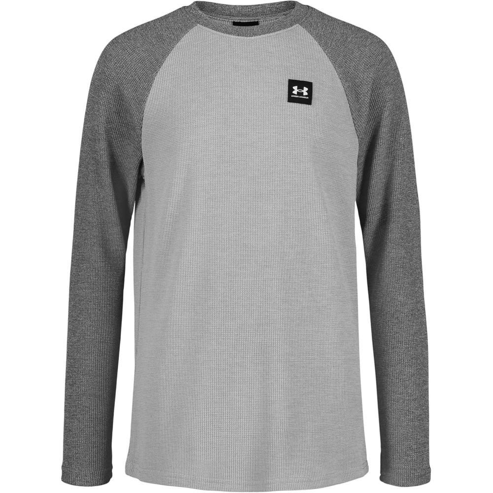 imageUnder Armour Boys Outdoor Long Sleeve Tee Stylish Crew Neckline Cute Full FitMod Gray Thermal