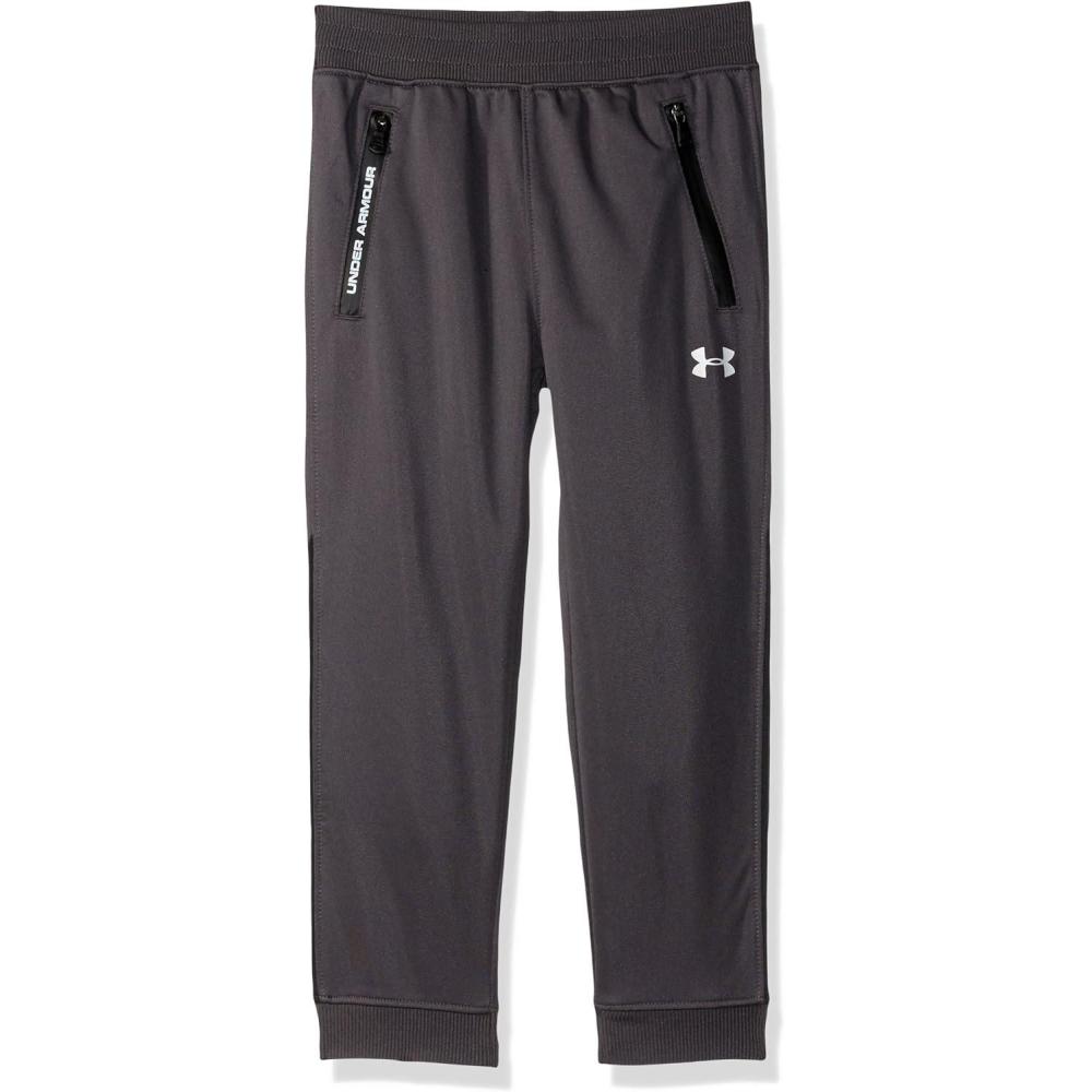 imageUnder Armour Boys Pennant Tapered Track Pants Jogger Style Sweatpants with Zipper PocketsCharcoal