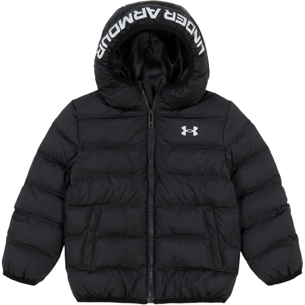 imageUnder Armour Boys Pronto Puffer Jacket MidWeight Zip Up Closure Repels WaterBlack  Core