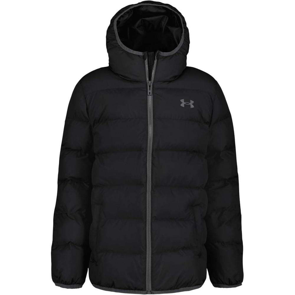 imageUnder Armour Boys Pronto Puffer Jacket MidWeight Zip Up Closure Repels WaterBlack