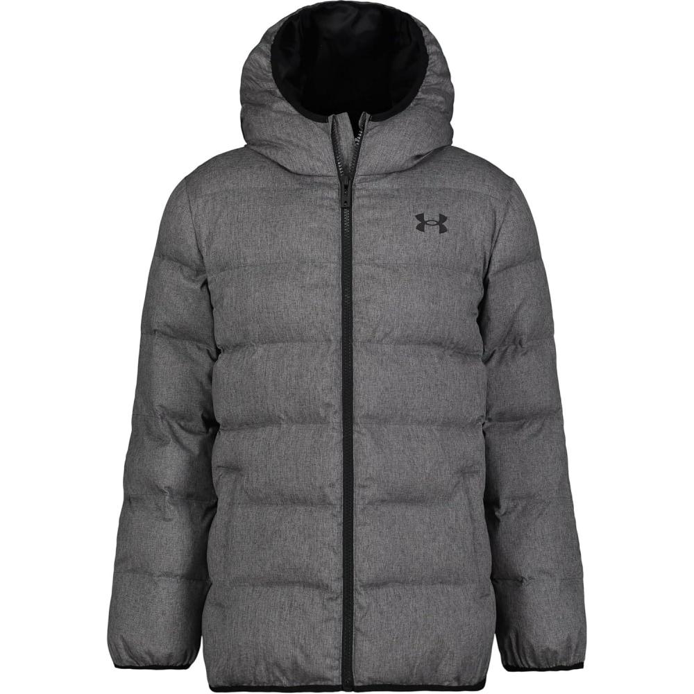 imageUnder Armour Boys Pronto Puffer Jacket MidWeight Zip Up Closure Repels WaterHeather Pitch Gray