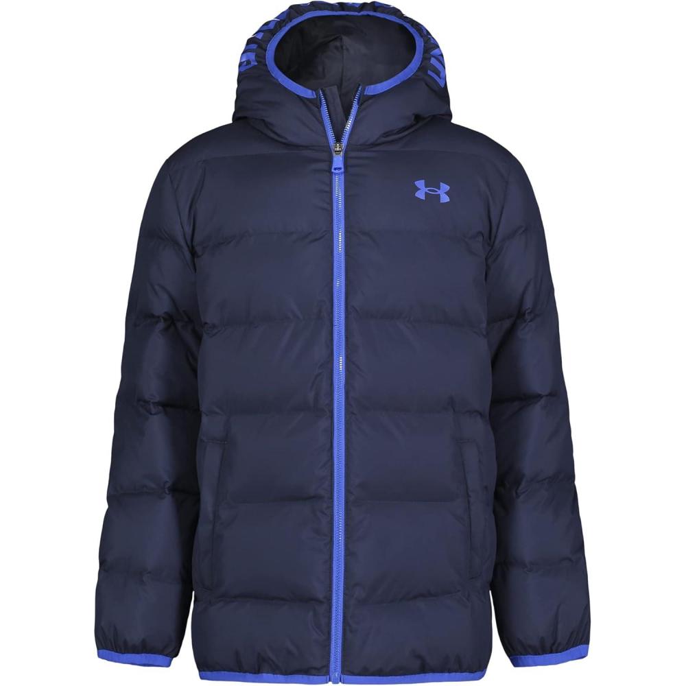 imageUnder Armour Boys Pronto Puffer Jacket MidWeight Zip Up Closure Repels WaterMidnight Navy Solid