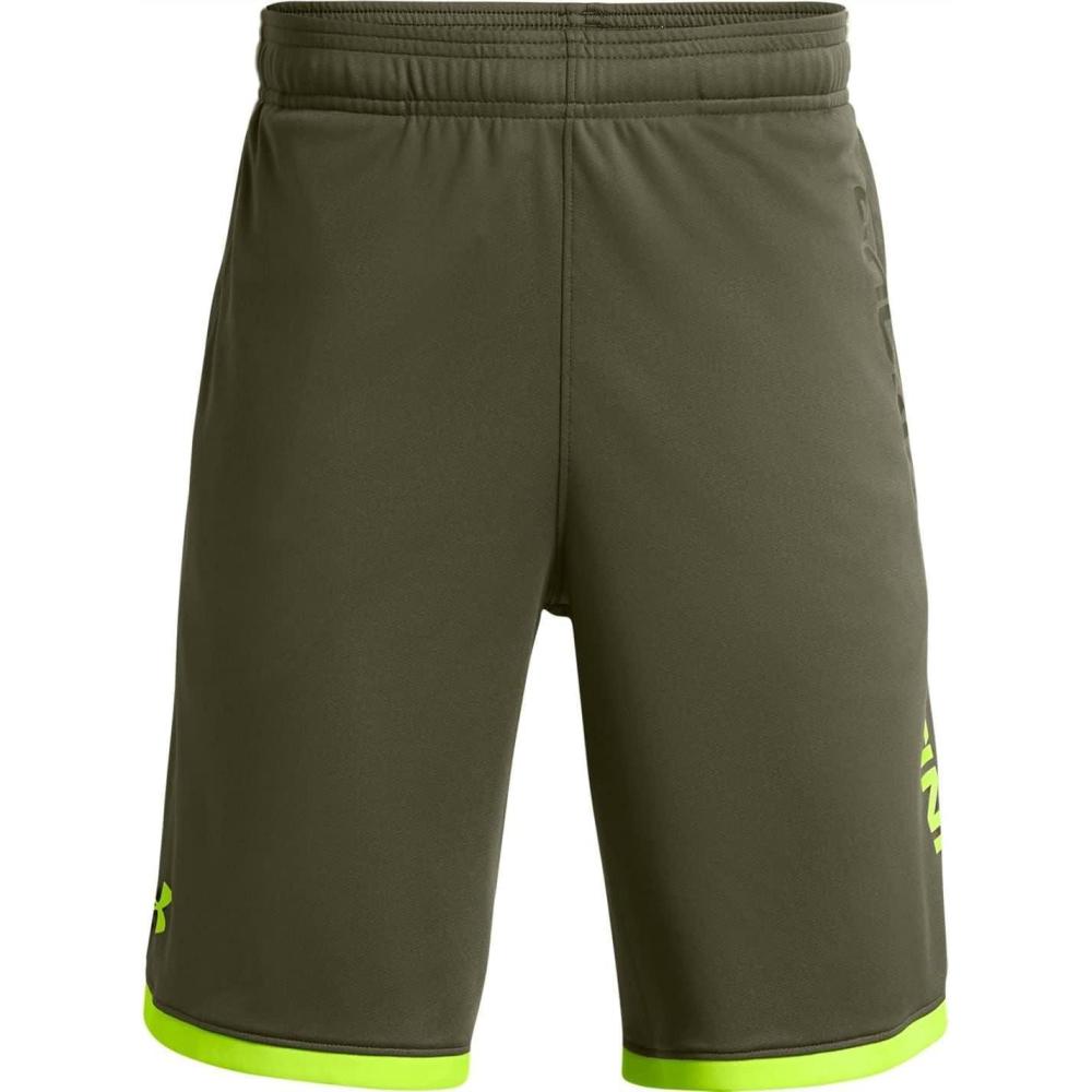 imageUnder Armour Boys Stunt 30 ShortsMarine Od Green 390Highvis Yellow
