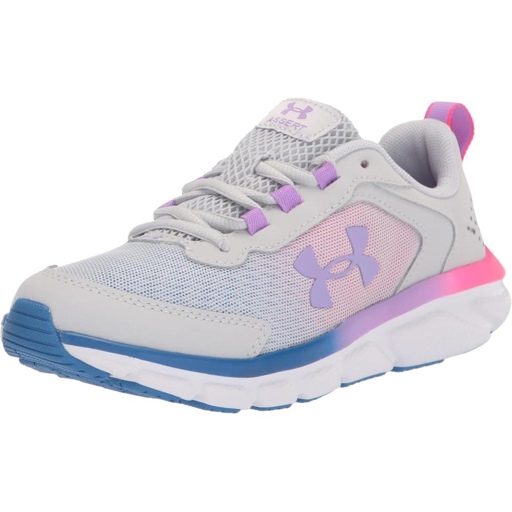 imageUnder Armour UnisexChild Grade School Assert 9 Sneaker106 Halo GrayWhiteVivid Lilac