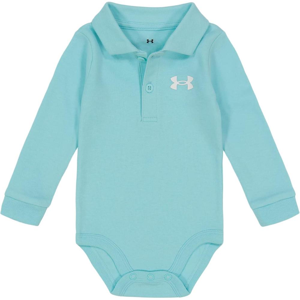 imageUnder Armour babyboys Logo Polo BodysuitLong Sleeve  Turquoise