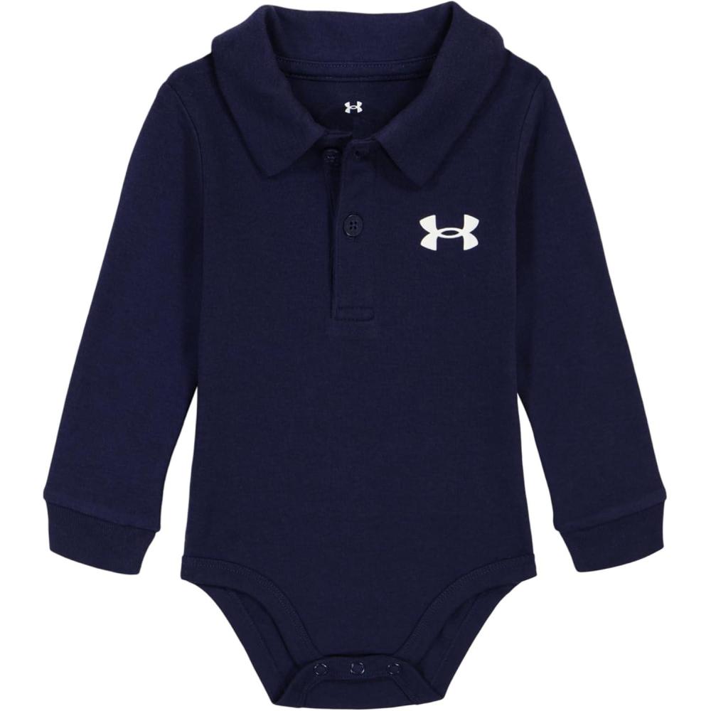 imageUnder Armour babyboys Logo Polo BodysuitMidnight Navy  Long Sleeve
