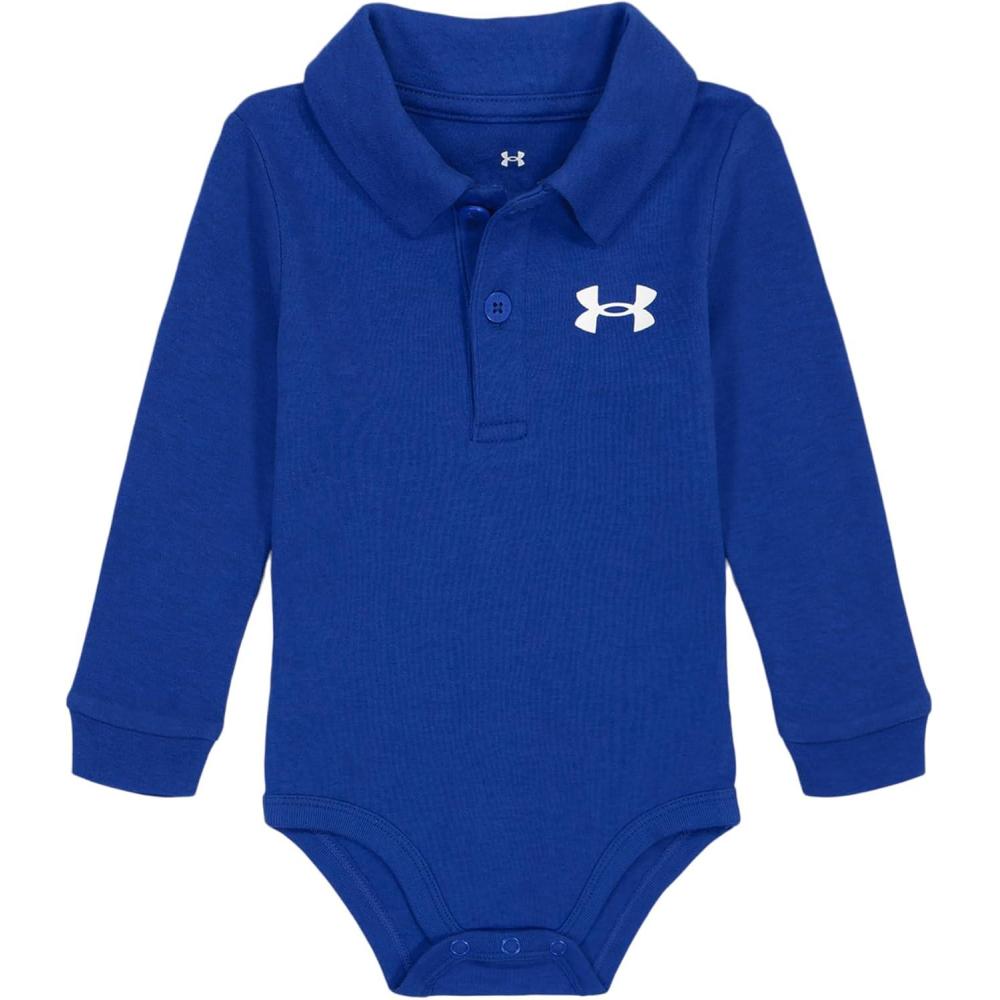 imageUnder Armour babyboys Logo Polo BodysuitTeam Royal  Long Sleeve