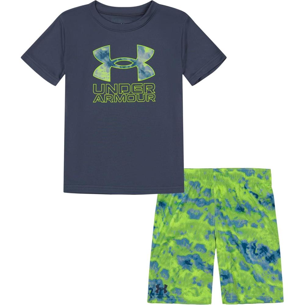 imageUnder Armour babygirls Ua Terrazzo Leopard Heart SetShort SetDownpour Gray Ridge Dye