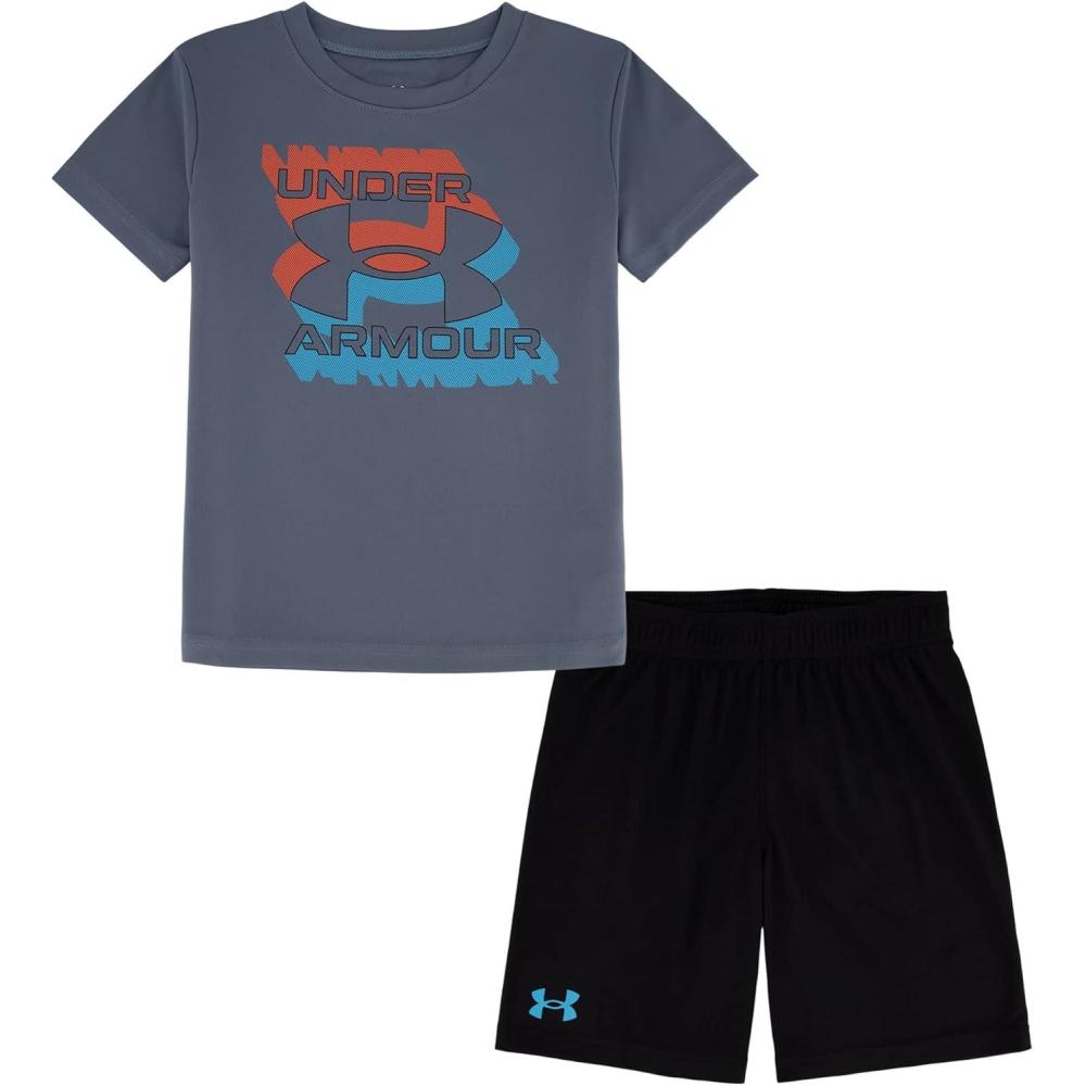 imageUnder Armour babygirls Ua Terrazzo Leopard Heart SetShort SetGravel Zone