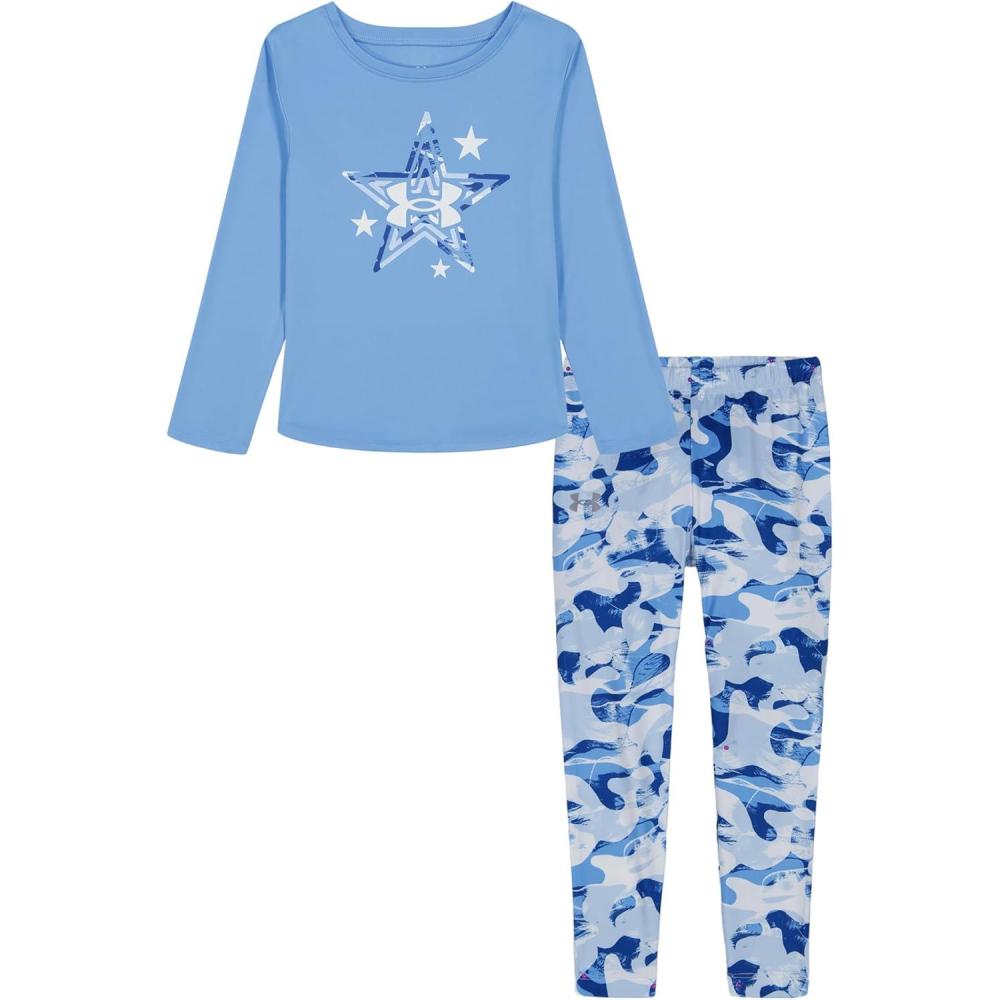 imageUnder Armour babygirls Ua Terrazzo Leopard Heart SetShort SetHorizon Blue