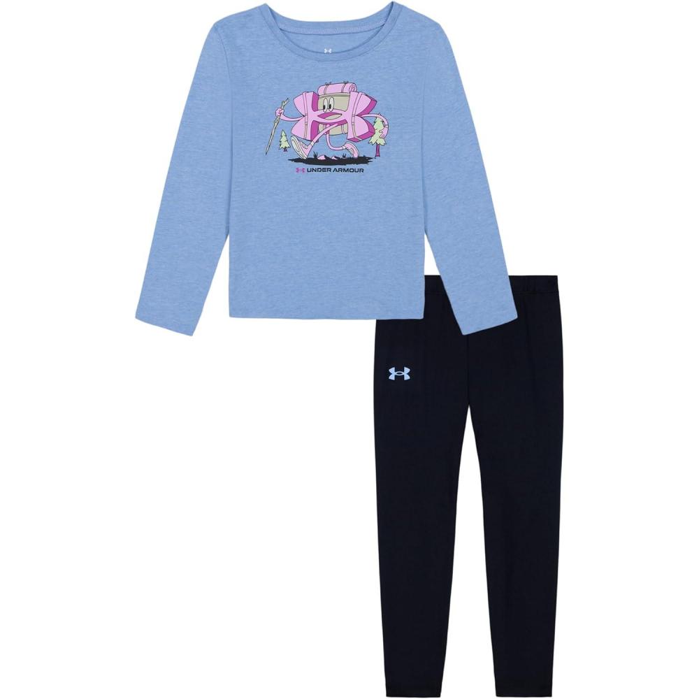 imageUnder Armour babygirls Ua Terrazzo Leopard Heart SetShort SetHorizon Blue Hiker