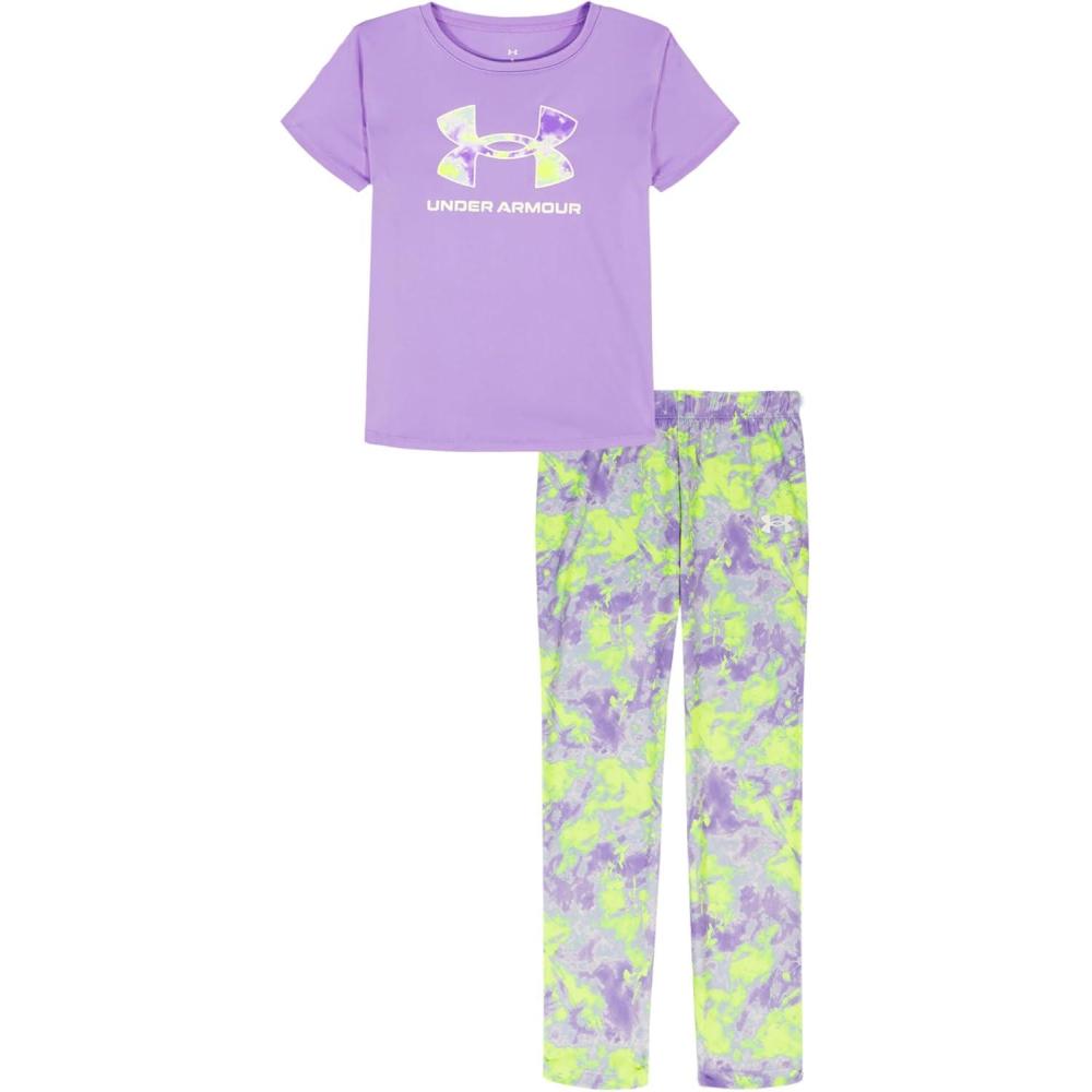 imageUnder Armour babygirls Ua Terrazzo Leopard Heart SetShort SetLavendar Print