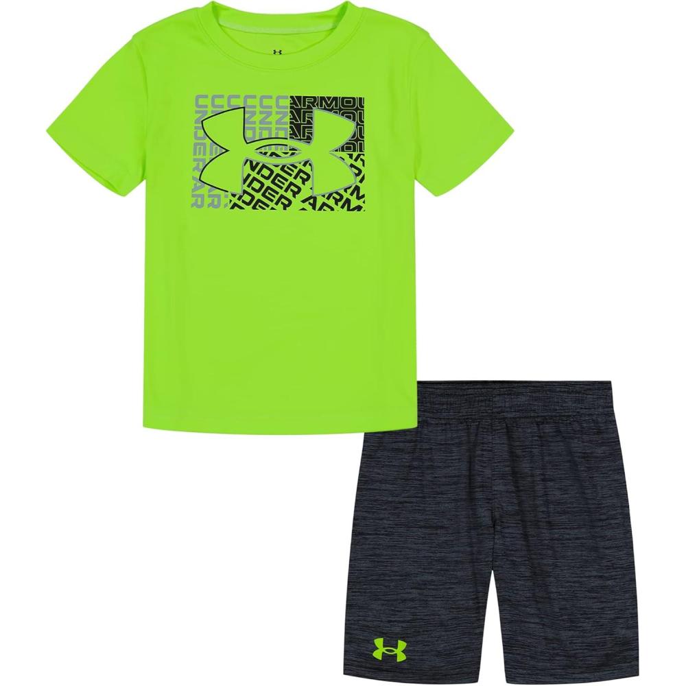 imageUnder Armour babygirls Ua Terrazzo Leopard Heart SetShort SetLime Surge Deconstruct