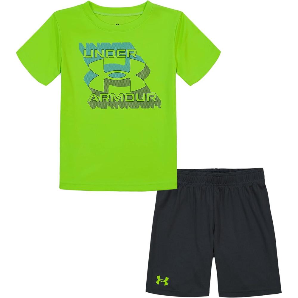 imageUnder Armour babygirls Ua Terrazzo Leopard Heart SetShort SetLime Surge Zone