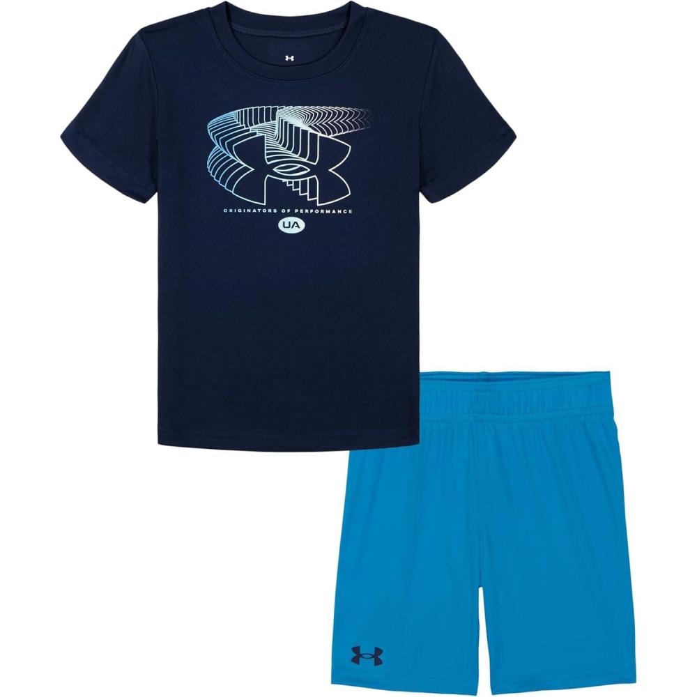 imageUnder Armour babygirls Ua Terrazzo Leopard Heart SetShort SetMidnight Navy Fade