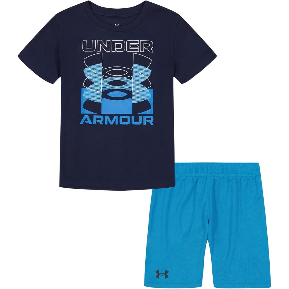 imageUnder Armour babygirls Ua Terrazzo Leopard Heart SetShort SetMidnight Navy Infinite