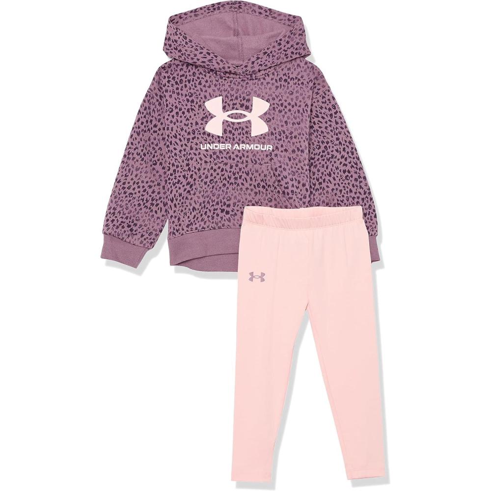imageUnder Armour babygirls Ua Terrazzo Leopard Heart SetShort SetMisty Purple Leopard