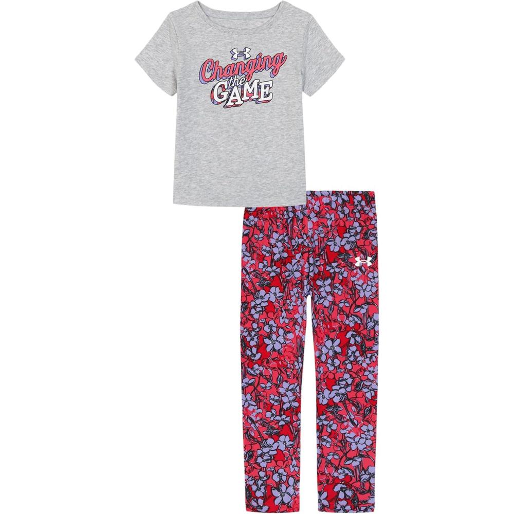 imageUnder Armour babygirls Ua Terrazzo Leopard Heart SetShort SetMod Gray Print