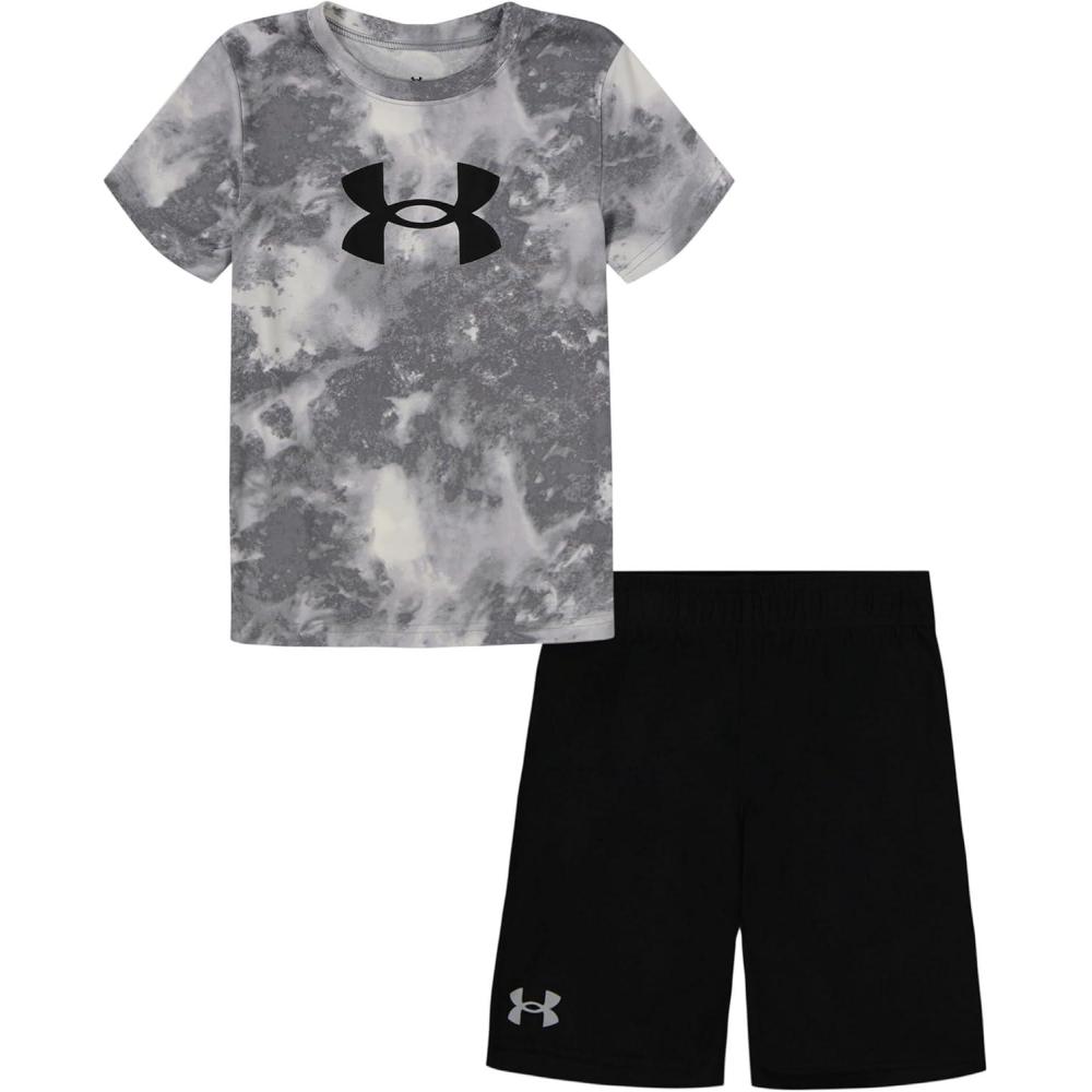 imageUnder Armour babygirls Ua Terrazzo Leopard Heart SetShort SetMod Gray Wash