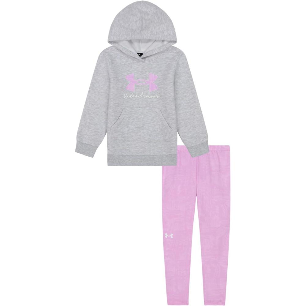 imageUnder Armour babygirls Ua Terrazzo Leopard Heart SetShort SetMod GrayPink Waves