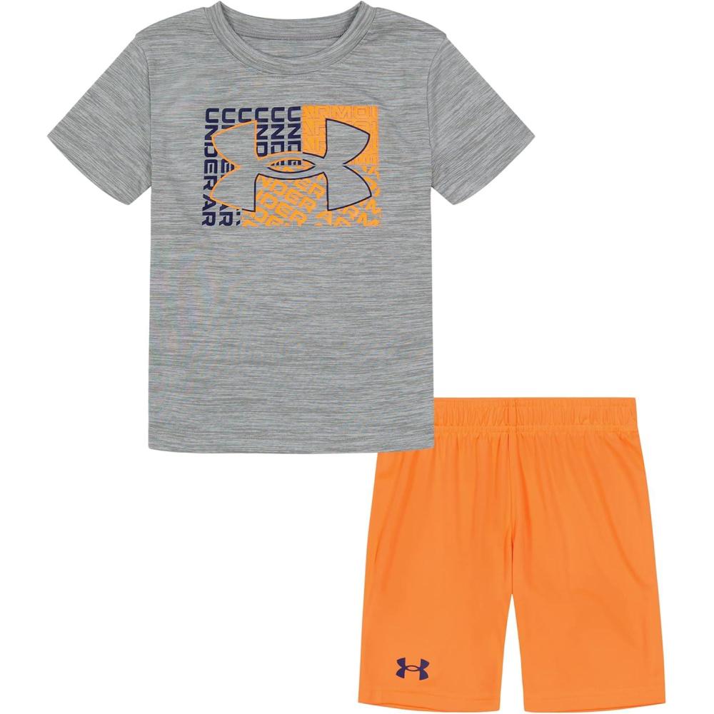 imageUnder Armour babygirls Ua Terrazzo Leopard Heart SetShort SetOrange Blast Deconstruct