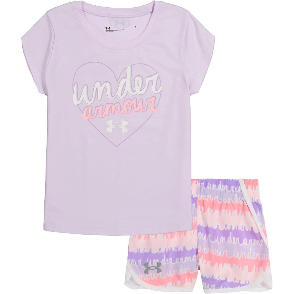 imageUnder Armour babygirls Ua Terrazzo Leopard Heart SetShort SetPurple Note Sp22