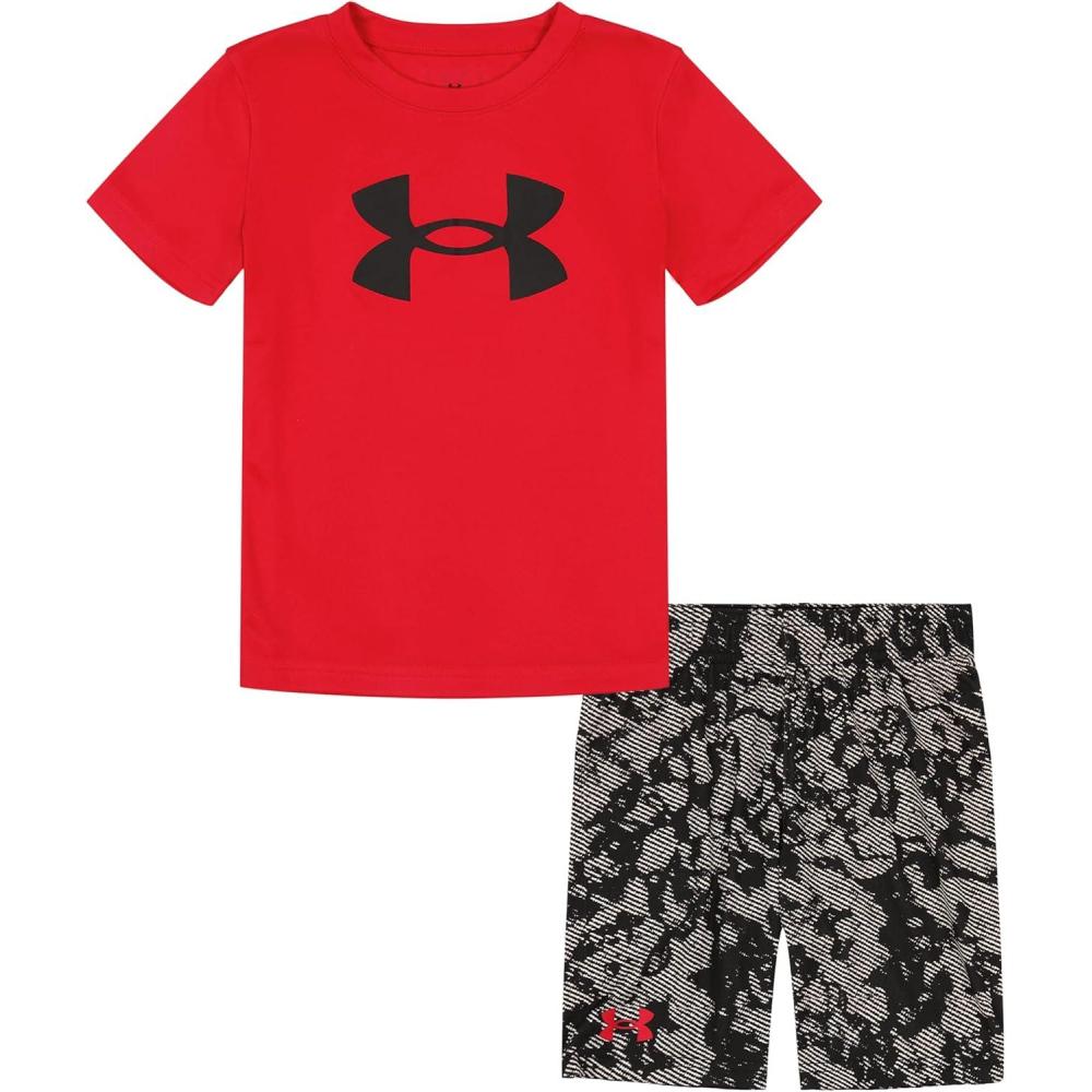 imageUnder Armour babygirls Ua Terrazzo Leopard Heart SetShort SetRed Geode