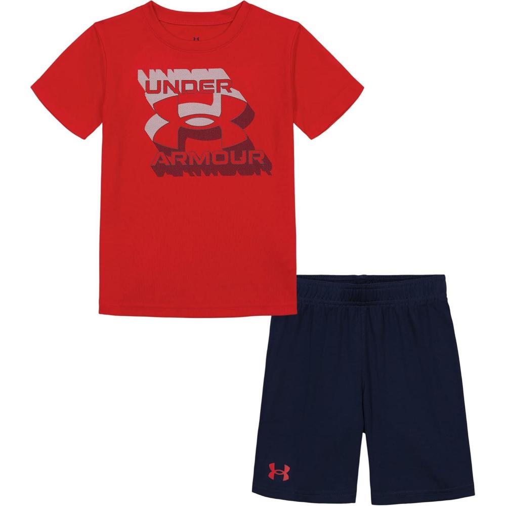 imageUnder Armour babygirls Ua Terrazzo Leopard Heart SetShort SetRed Zone