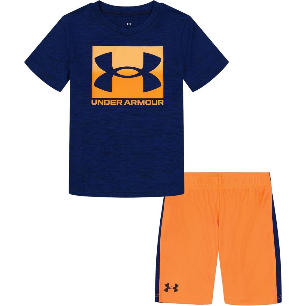 imageUnder Armour babygirls Ua Terrazzo Leopard Heart SetShort SetRoyal Dropback