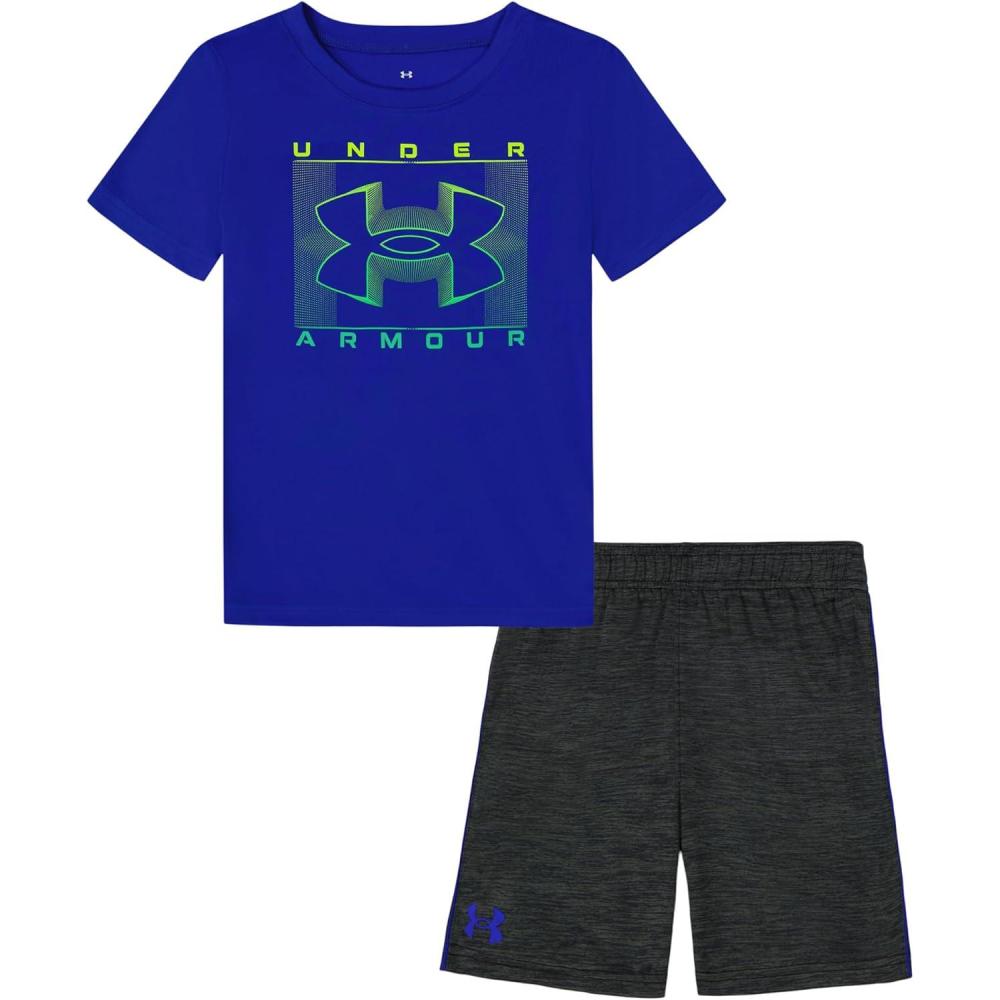 imageUnder Armour babygirls Ua Terrazzo Leopard Heart SetShort SetTeam RoyalGray Twist