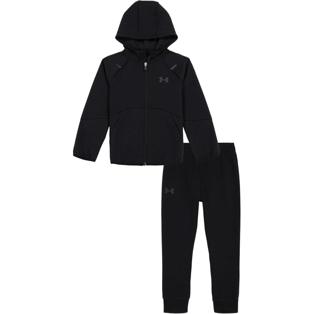 imageUnder Armour boys Hoodie Set Bottoms ampamp Hoodie Lightweight ampamp Relaxed Fit Zip UpBlack  Double Knit