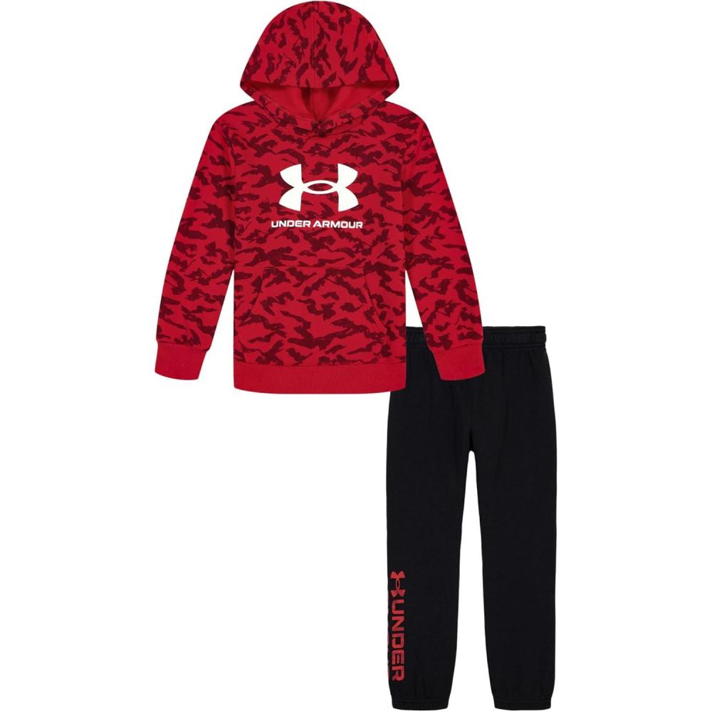 imageUnder Armour boys Hoodie Set Bottoms ampamp Hoodie Lightweight ampamp Relaxed Fit Zip UpRed Marker Camo