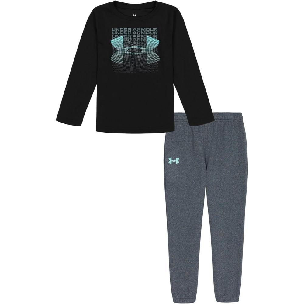 imageUnder Armour boys Short Sleeve Tee and Jogger SetBlack Fader