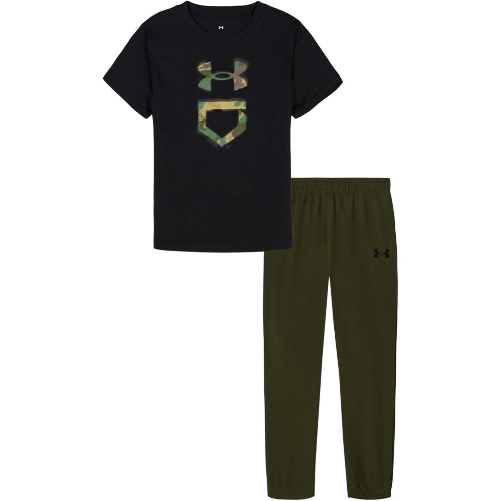 imageUnder Armour boys Short Sleeve Tee and Jogger SetBlack Short Sleeve