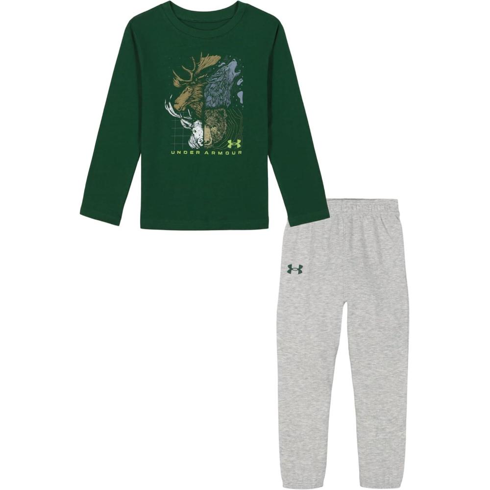 imageUnder Armour boys Short Sleeve Tee and Jogger SetForest Multi Animal