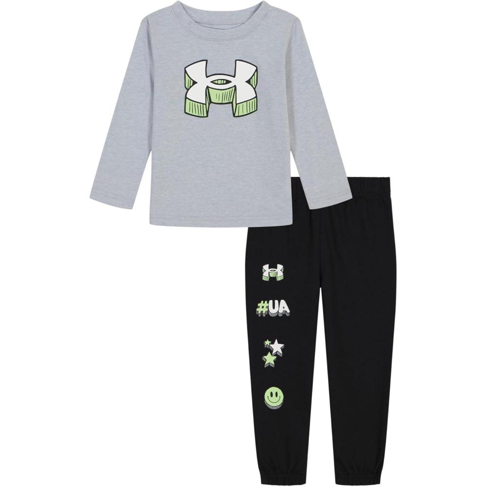 imageUnder Armour boys Short Sleeve Tee and Jogger SetMod GrayGraphic