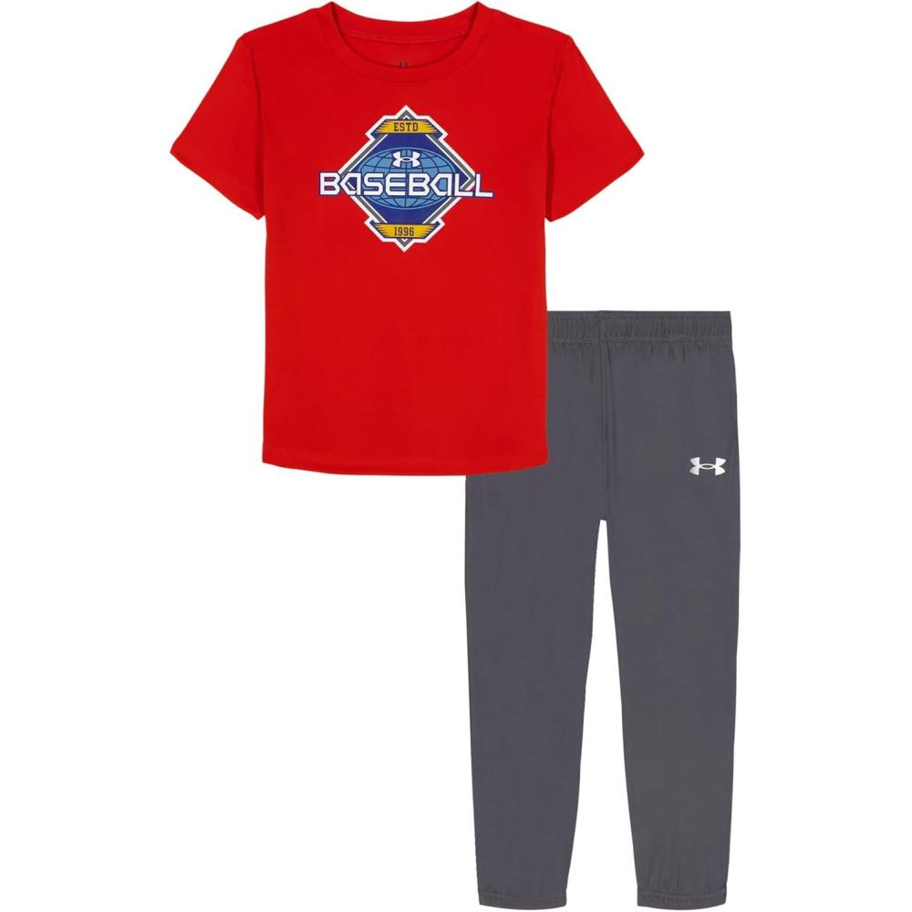 imageUnder Armour boys Short Sleeve Tee and Jogger SetRed Tech