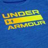 imageUnder Armour Boys Outdoor Long Sleeve Tee Stylish Crew Neckline Cute Full FitBlue Atlantis Stacked Logo